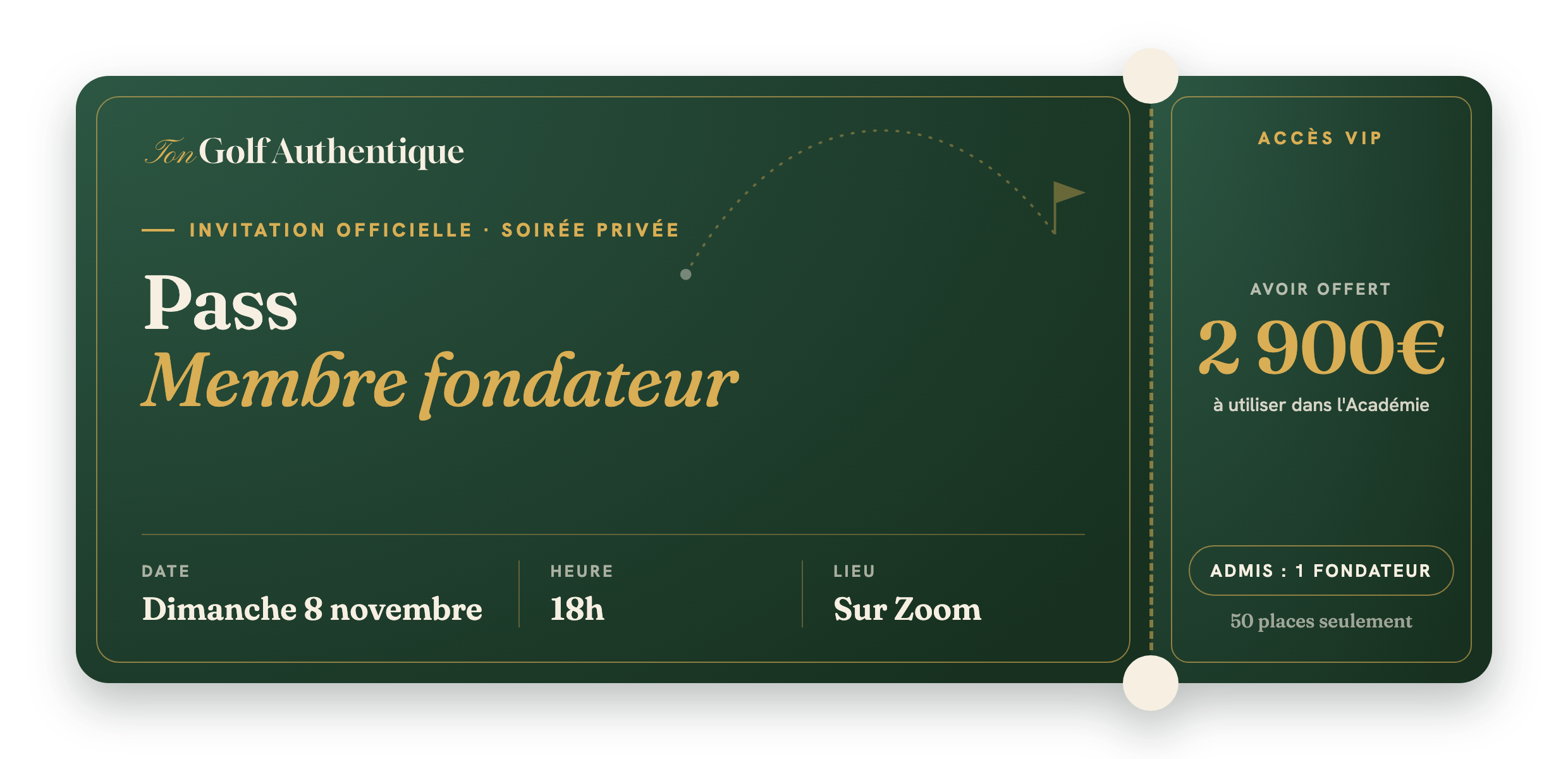 Ton pass membre fondateur : dimanche 8 novembre, 18h, sur Zoom, avoir offert de 2 900€